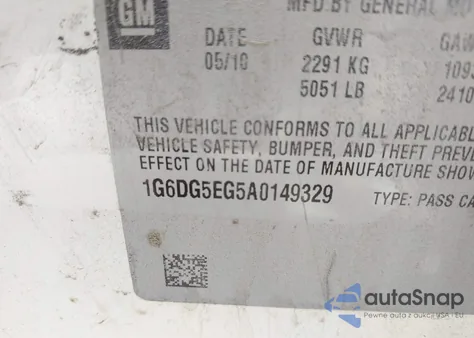 2010 Cadillac Cts Luxury Collection from USA, damaged, VIN 1G6DG5EG5A0149329